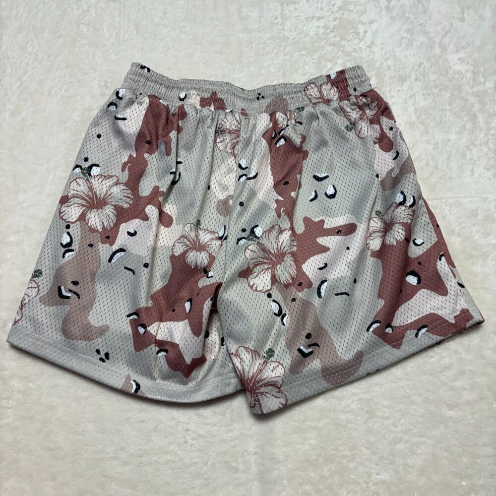 Couth Unisex Mesh Shorts‎ Floral Camo Med Hibiscus Heavyweight Hawaii Drawstring - Picture 7 of 11